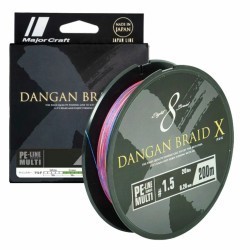 FIR TEXTIL MAJOR CRAFT DANGAN BRAID X 8X 300m #5.0 80lb Multicolor