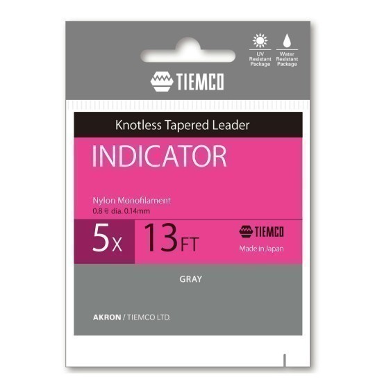 Fir monofilament Tiemco Indicator Knotless Tapered Leader 5X, 13ft Fir monofilament Tiemco Indicator Knotless Tapered Leader 5X, 13ft