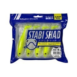 SHAD MAJOR CRAFT STABI SHAD FAT 4" 10.2cm #006 Clear