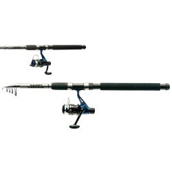 Combo lansetă telescopică Jaxon Happy Weekend + mulinetă cu fir, 2.40m/5-25g