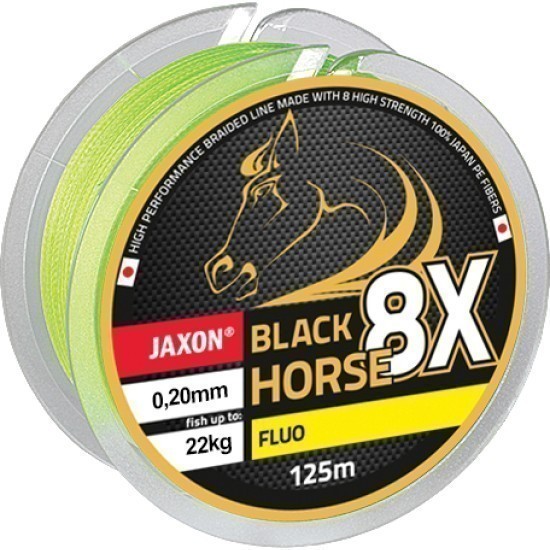Fir textil Jaxon Black Horse PE 8X Fluo, 0.18mm/125m