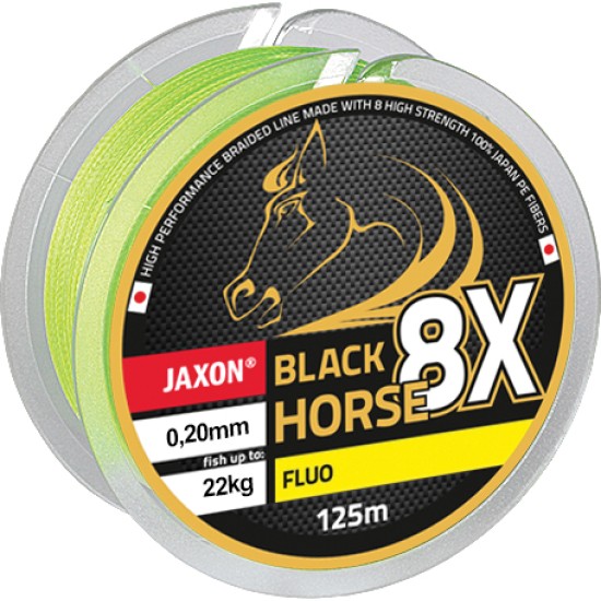 Fir textil Jaxon Black Horse PE 8X Fluo, 0.20mm/125m