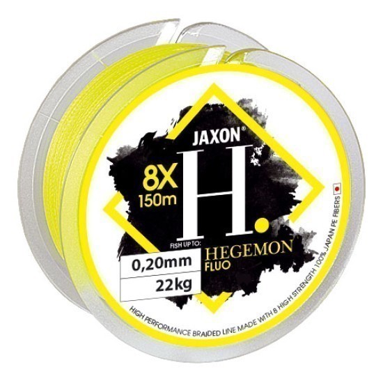 Fir textil Jaxon Hegemon 8x, Fluo Yellow, 0.18mm/19kg, 200m