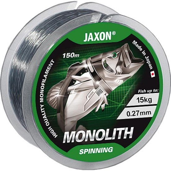 Fir monofilament Jaxon Monolith Spinning, Clear Grey, 0.20mm/9kg/150m Fir monofilament Jaxon Monolith Spinning, Clear Grey, 0.20mm/9kg/150m