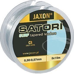 Fir înaintaș monofilament Jaxon Satori Surf Tapered Leader, Clear, 0.28-0.55mm, 5x15m
