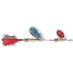 Linguriță rotativă DAM Effzett Tandem Dressed, Silver-Red, 14g