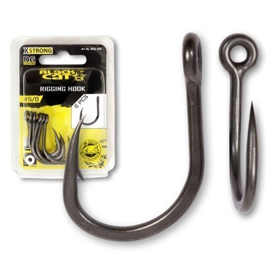 Cârlig Black Cat Rigging Hook DG Coating, Nr.4/0, 6buc/plic