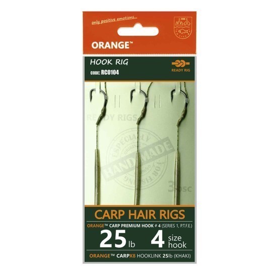 Rig Crap Orange Series 1 No.4 25Lb Carp Hair Rigs