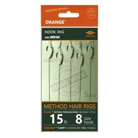 Rig Feeder Orange Series 1 No.8 15Lb Method Hair Rigs Rig Feeder Orange Series 1 No.8 15Lb Method Hair Rigs