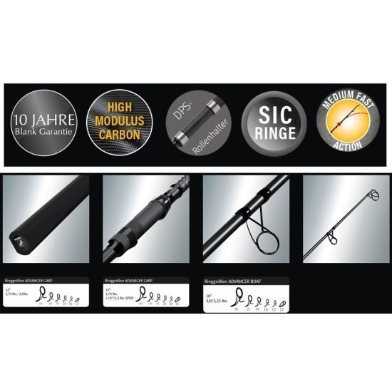 Lansetă Sportex Advancer Carp CS-2, 3.96m/3.75lbs, 2buc Lansetă Sportex Advancer Carp CS-2, 3.96m/3.75lbs, 2buc