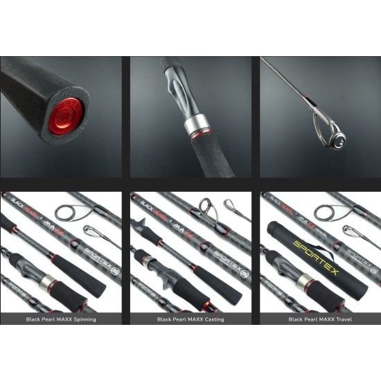 Lansetă Sportex Black Pearl Maxx Baitcast, 2.10m/20g (13-29g), 2buc