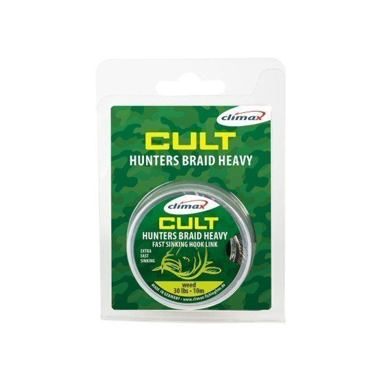 FIR TEXTIL CULT HUNTERSBRAID HEAVY SINKING HOOKLINK 20m 20lb Weed Green FIR TEXTIL CULT HUNTERSBRAID HEAVY SINKING HOOKLINK 20m 20lb Weed Green