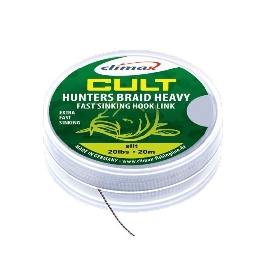 FIR TEXTIL CULT HUNTERSBRAID HEAVY SINKING HOOKLINK 20m 20lb Dark Silt