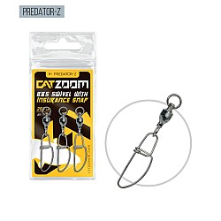 Agrafe Predator-Z CatZoom Bbs Swivel Insurance Snap 250lbs, Nr. 4, 3 buc./plic