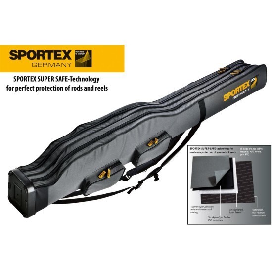Husă semirigidă Sportex Super Safe V, Grey, 2 compartimente, 190cm