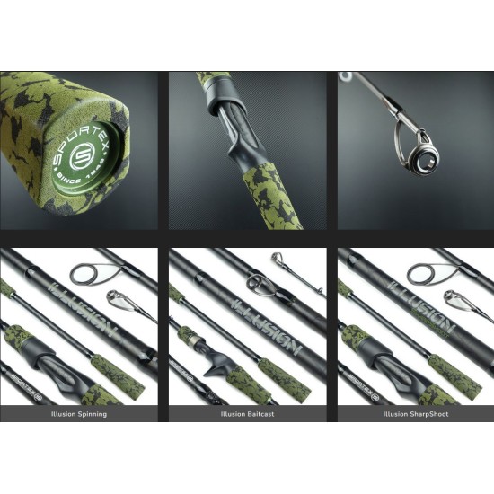 Lansetă Sportex Illusion Baitcast, 2.10m/20g, 2buc