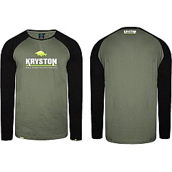 Tricou cu mânecă lungă Kryston Ranglan, Olive / Black, XXL