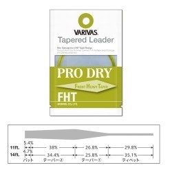 INAINTAS FLY TAPERED LEADER PRO DRY FHT 4X 11ft 0.165mm-0.42mm