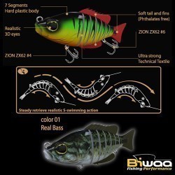 SWIMBAIT SEVEN SECTION S4" 10cm 17gr 01 Real Bass