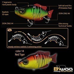 SWIMBAIT SEVEN SECTION S4" 10cm 17gr 14 Red Tiger