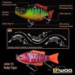 SWIMBAIT SEVEN SECTION S5" 13cm 34gr 35 Ruby Tiger