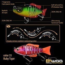 SWIMBAIT SEVEN SECTION S6" 15cm 60gr 35 Ruby Tiger