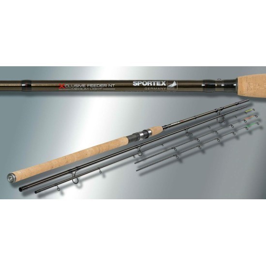 Lansetă Sportex Xclusive Feeder NT Medium, 3.90m/90-160g, 3+3buc