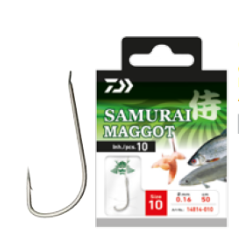 Cârlige legate Daiwa Samurai Maggot Nr.14, 10buc/plic