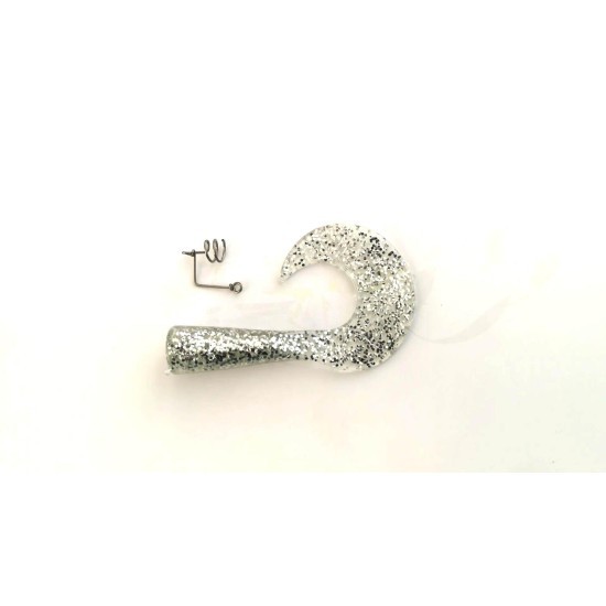 Coadă de rezervă vobler Strike Pro Wolf Tail Jr, Silver Glitter