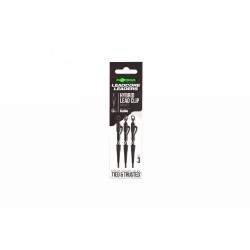 Montură leadcore Korda Kable Hybrid Lead Clip, Gravel Brown, 50cm, 3buc/plic