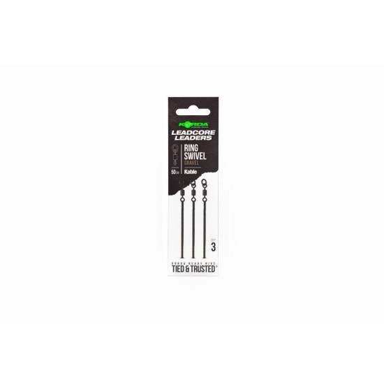 Montură leadcore cu anou Korda Kable Ring Swivel, Gravel, 50cm, 3buc/plic
