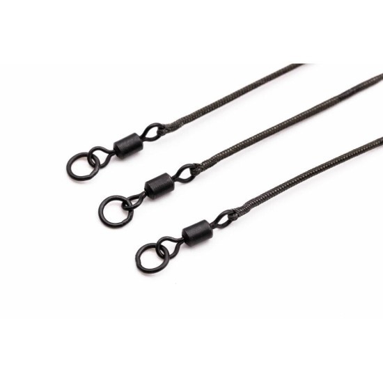 Montură leadcore cu anou Korda Kable Ring Swivel, Weed/Silt, 50cm, 3buc/plic