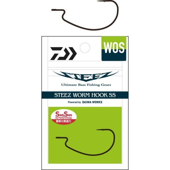 Cârlige offset Daiwa Steez Worm, Nr.1/0, 9buc/plic
