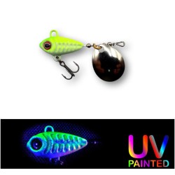 Spinnertail Berti Skeletonic Pro, White/Chartreuse, 6g