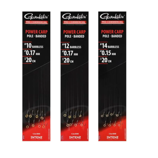 Cârlige legate Gamakatsu Pro-C Power Carp Banded Ready Rigs Nr.12 | 0.17mm, 8buc/plic