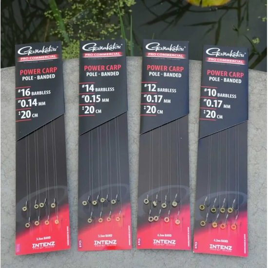 Cârlige legate Gamakatsu Pro-C Power Carp Banded Ready Rigs Nr.14 | 0.15mm, 8buc/plic