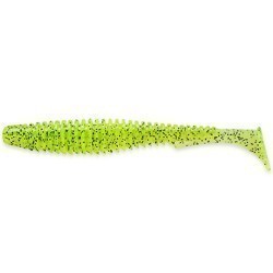 Shad FishUp U-Shad 3", Culoare 055 Chartreuse Black, 7cm, 9buc/plic