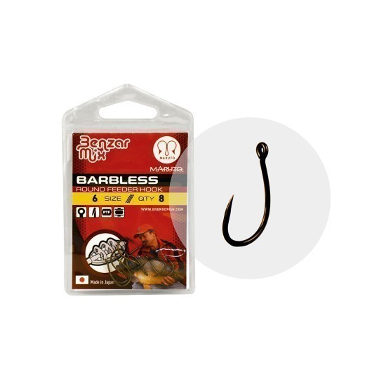 Carlige Benzar Barbless Round Feeder nr. 6 8buc
