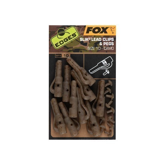 Edges Camo Size 10 Slik lead clip + pegs Edges Camo Size 10 Slik lead clip + pegs