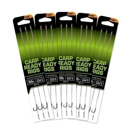 Carp Ready Rigs x 3 - Wide Gape size 6 Barbless (20lb) Carp Ready Rigs x 3 - Wide Gape size 6 Barbless (20lb)