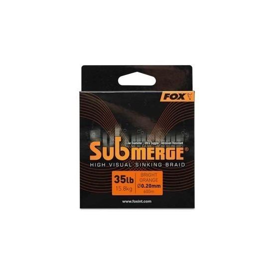 Submerge Orange sinking braid x 600m 0.30mm 55lb/24.9kg Submerge Orange sinking braid x 600m 0.30mm 55lb/24.9kg