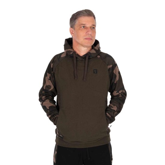 Khaki  / Camo pullover premium 310 hoodie - L