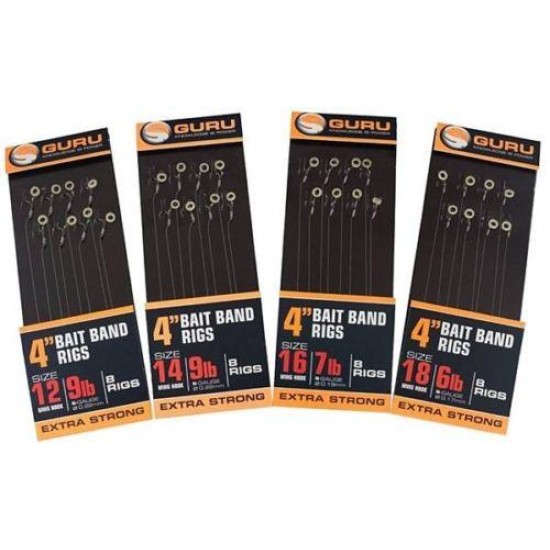 Montură Guru Bait Band Method Hair Rigs, Nr.16, 0.19mm/10cm, 8buc/plic