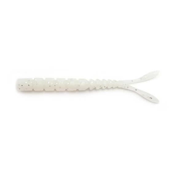 Grub Mustad Aji Micro Pilo, White Glow Glitter, 5cm, 15buc/plic