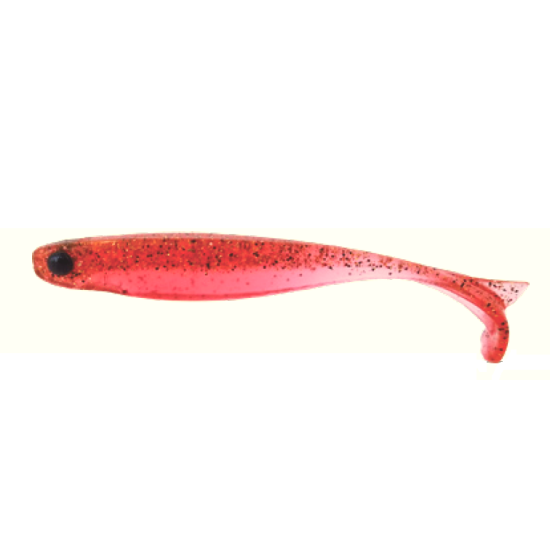 Shad Mustad Mezashi Tail Minnow Floating, Transparent Red, 7.6cm, 6buc/plic