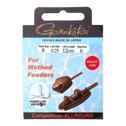 Montură Gamakatsu Method Hair AD PCHR, Nr.10, 0.25mm/12cm, 6buc/plic