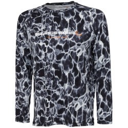 Bluză Savage Gear Night UV Long Sleeve, Black Waterprint, Small