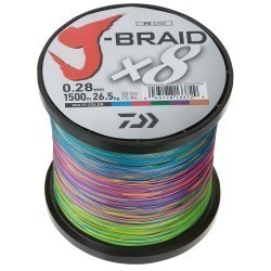 Fir textil Daiwa J-Braid X8, Multicolor, 0.24mm/18kg/1500m