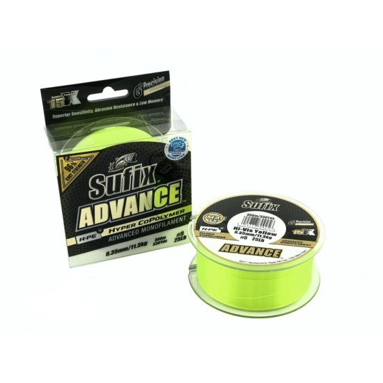 ADVANCE 300M WINDING 0.20MM 4.5KG 1.5 10LB HI VIS YELLOW