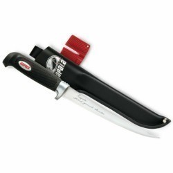 Cuțit pentru filetat Rapala Soft Grip Fillet Knife (lamă de 10cm) + ascuțitor Single Stage Sharpener